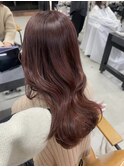ピンクブラウン レイヤーカット くびれヘア☆