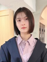 ローレン(LOREN)&nbsp;黒髪/ボブルフ/ネビージュ/小顔/ワンレン/栄/髪質改善/前髪