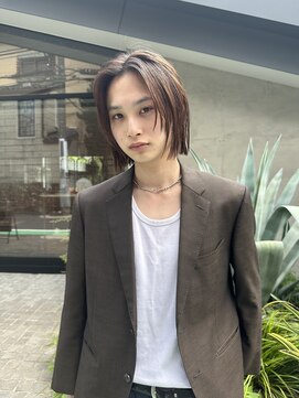 ノラジャーニー(NORA Journey) メンズボブウルフメンズミディアムレイヤーカットメンズウルフ