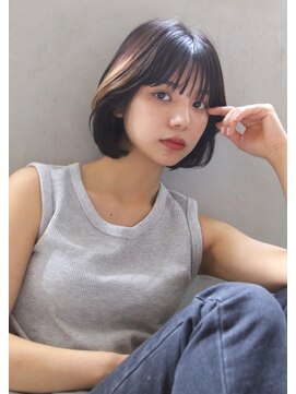 ロゼ 枚方(Rose) 【ROSE】マッシュボブ＿黒髪ボブ＿ポイントカラーF