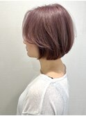ラベンダーベージュ×ボブ