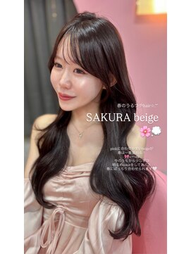 ボタン シブヤ(VOTAN SHIBUYA) ベージュ/韓国ヘア/渋谷/レイヤー/顔まわり/前髪