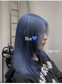 ブリーチ1回～スモーキーブルー