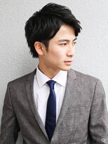 七三オールバック　ツイストパーマ　ビジネス　かき上げヘア