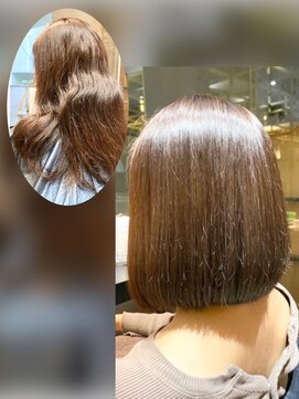 ダブルオーバイオーバーレイ 武蔵新城(w/o by Overlay) 自然に仕上がる縮毛矯正【施術例】〔武蔵新城〕〔縮毛矯正〕