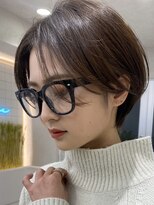 ロンドブルーム 天神大名店(Lond Bloom)&nbsp;切りっぱなしボブ透明感ショコラベージュ丸みショート韓国20代