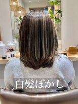 コノアラボ 守谷店(Conoah labo) 脱白髪染めハイライト/黒髪/グレーベージュ/キッズカット