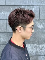 ニアウ 伊勢崎茂呂店(Niau) メンズショートメンズアップバングレッドカラー赤色メンズカラー