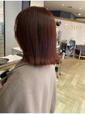 外ハネミディ×レッドカラー