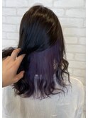 大人可愛いダブルカラーパープルブラックミニウルフ