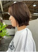 安積タッセルボブ切りっぱなしボブマッシュウルフショートカット