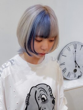 セットアップ 岡山北長瀬店(SET-UP) ラウンドボブ/インナーカラー/ブルーパープル/ダブルカラー/小顔