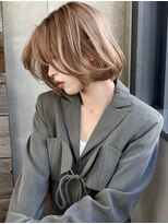 トルネード(TORNADO) 切りっぱなしボブ ベージュ カーテンバングt125