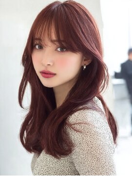 ダル 渋谷/表参道(DAL.) 顔周りカットハッシュカットダークブラウンワンホンレイヤー韓国