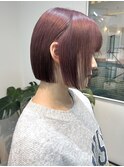 【W】小林 ボブ×ピンクベージュ