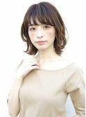 ひし形/オフィス/20代/30代/40代/くびれミディアム/シャギー