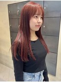 ブリーチなしダブルカラーで作る春レッドカラー/落合