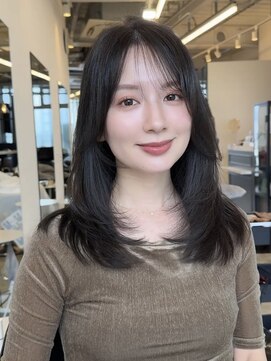 コート 青山(Cote) 20代30代40代50代ロングレイヤーひし形レイヤーブラウンカラー