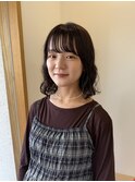 ボブパーマ　パーマボブ　ボブ　前髪　前髪パーマ　秋カラー