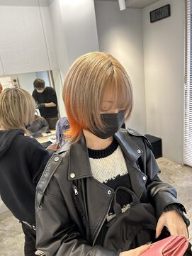 イオール 北千住(ior) ベージュｘオレンジｘインナーカラー【ior北千住】