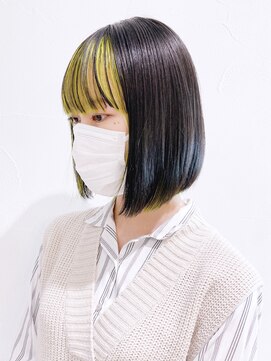 アルバム 新宿(ALBUM SHINJUKU) インナーライムグリーンボブ_レッドブラウン_ba358101