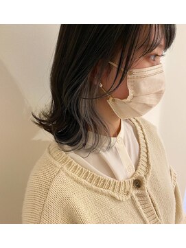 エン(en,) インナーカラー/外ハネボブ/シアーグレージュ