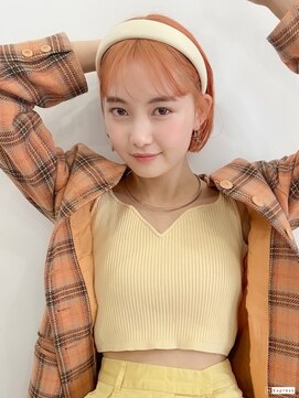 フォト 新宿(foto) ブリーチカラーダブルカラー小顔ネビージュワンレンボブルフ