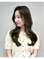 ワン バイ ジエクト(One by The Ect) 髪質改善カラー韓国レイヤーハッシュカットオリーブグレージュ