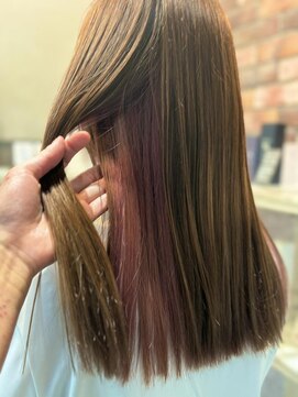 ビューティーマーケット アングゥ イオンモール名取(BEAUTY MARKET ungu) ピンクインナーカラー×ベージュ