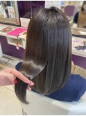 京都美容室 髪質改善 レイヤーカット ブリーチなし 透明感カラー