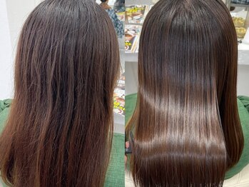 ユイマァル 倉敷店(YUIMARL)の写真/【笹沖】癖を押さえてあなた史上最高の美髪に◎《髪質改善ストレート》でダメージレスな仕上がりへ◇