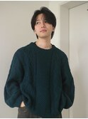 センターパート/曲がる縮毛矯正/刈り上げ無し/池袋メンズカット