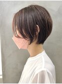 調布白髪染めレイヤーボブショートヘアッシュグレージュカラー