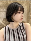 ミニボブ韓国ボブ顔周りレイヤー切りぱなしボブ