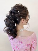 ロングポニーテール　ヘアセット