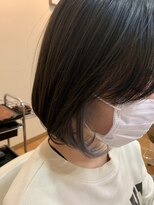 アメイジングヘアー 千歳店(AMAZING HAIR) 内巻きボブ/インナーカラー/ネイビーグレー/グレーアッシュ