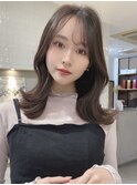 表参道学割U24*薄め前髪韓国ヘア 遅れ毛 前髪カット つやカラー