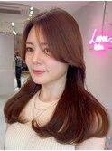 韓国風前髪×チョコレートカラー【髪質改善/新宿/大人ガーリー】