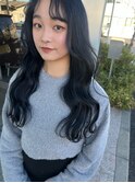 -高知 id- 韓国ブリーチ 顔周りレイヤーブルーブラック