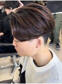 センターパートニュアンスパーマ韓国コンマヘアワンカールパーマ