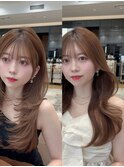 巻いてもストレートでもかわいい韓国レイヤーカット