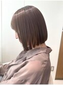 小顔丸みショートボブ◎くすみベージュ☆刈り上げボブ◎髪質改善