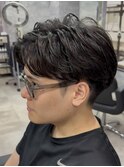 大分骨格矯正マッシュ毛流れニュアンスフェザーパーマ