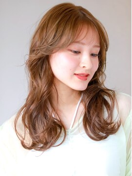ヘアサロン ガリカ 表参道(hair salon Gallica) 波巻きロングにショコラベージュ/前髪薄め小顔レイヤー透明感◎