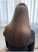 ☆30代40代髪質改善ココアブラウン艶感ストレート透明感赤み消し