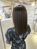 ノス 表参道(NOOS)&nbsp;髪質改善/グレージュカラー/シルキーベージュ斜めバングNOOS根本