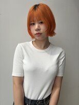 ロックス バイ マグ 松本(rocks BY MAG)&nbsp;くびれボブミニウルフブリーチオレンジカラー