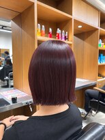モク 上野(mok)&nbsp;切りっぱなしbob×ワインレッド