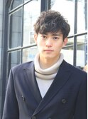 外国人風ビジガジ無造作ショートマッシュ