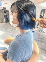 ジャストビューティ ルフレ 金沢八景店(Just Beauty Rufure)&nbsp;マロンベージュ/Aラインボブ/かきあげ/インナーカラー　金沢八景